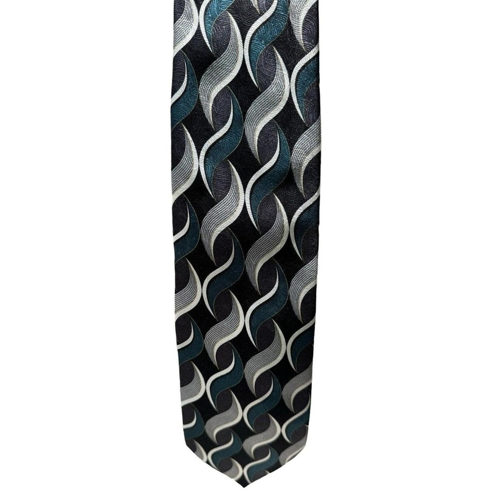 Mezzo Matto Mens 100% Silk Dress Tie Made in Italy Abstract Design 57" X 4"